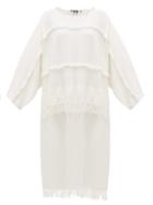 Matchesfashion.com Joseph - Fringed Panelled Cotton-blend Kaftan - Womens - White