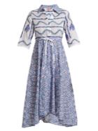 Le Sirenuse, Positano Lucy Kantha Geometric-embroidered Cotton Dress