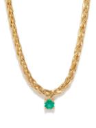 Yvonne Lon - Emerald & 18kt Gold Necklace - Womens - Yellow Gold