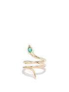 Jacquie Aiche - Teardrop Snake Emerald & 14kt Gold Ring - Womens - Green Gold