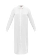 Emporio Sirenuse - Dove Linen-voile Shirt Dress - Womens - White