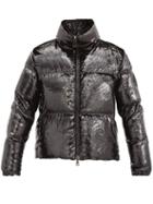 Matchesfashion.com Moncler - Rimac Metallic-velvet High-neck Quilted Jacket - Womens - Black
