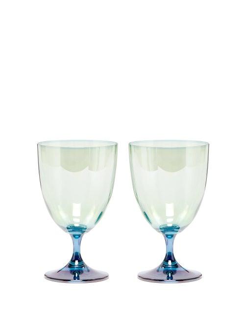 Matchesfashion.com Luisa Beccaria - Set Of Two Gradient Glasses - Green