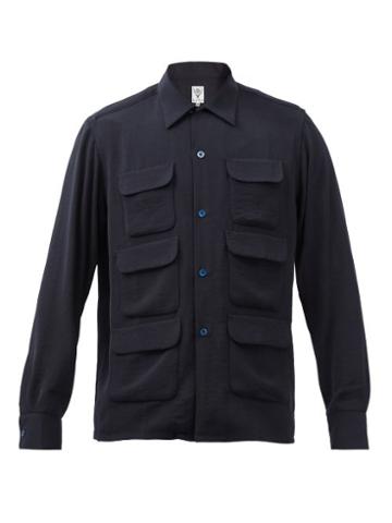 South2 West8 - Patch-pocket Twill Shirt - Mens - Navy