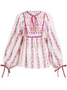 Matchesfashion.com Beulah - Talika Floral Print Cotton Blouse - Womens - White Multi