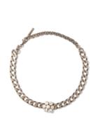 Alessandra Rich - Daisy Crystal And Pearl-embellished Choker - Womens - Silver