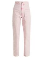 Matchesfashion.com Isabel Marant Toile - Lana High Rise Straight Leg Trousers - Womens - Light Pink