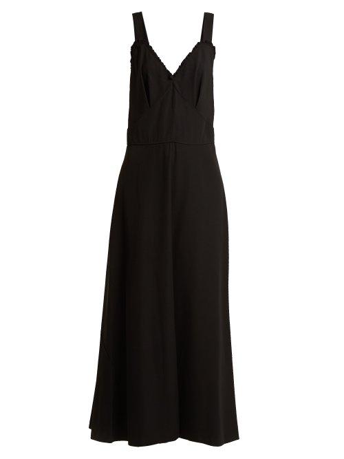 Matchesfashion.com Joseph - Greer V Neck Creased Crepe Dress - Womens - Black
