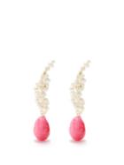 Completedworks - Pearl & Recycled 14kt Gold-plated Drop Earrings - Womens - Pink Multi