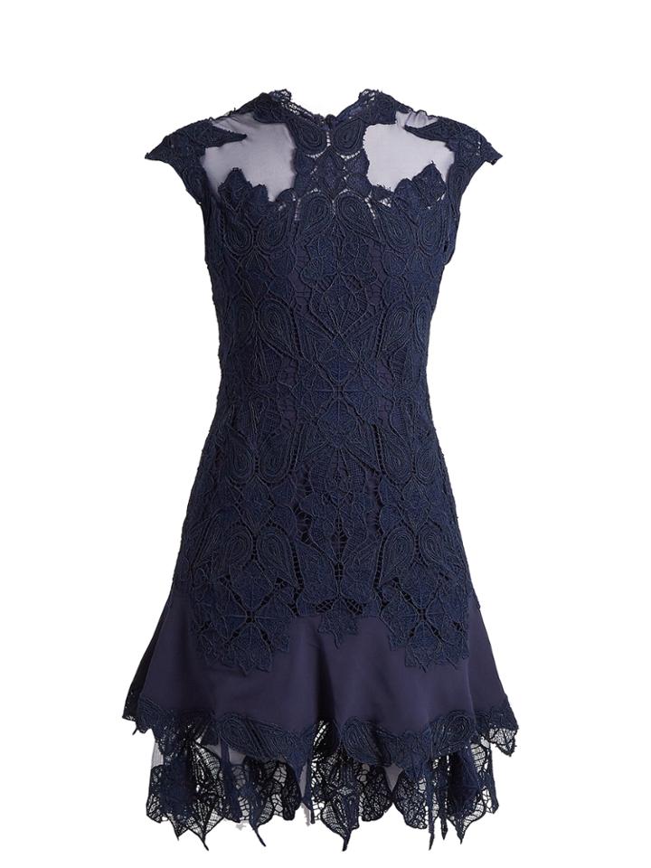 Jonathan Simkhai Mesh-insert Fluted-hem Lace Dress