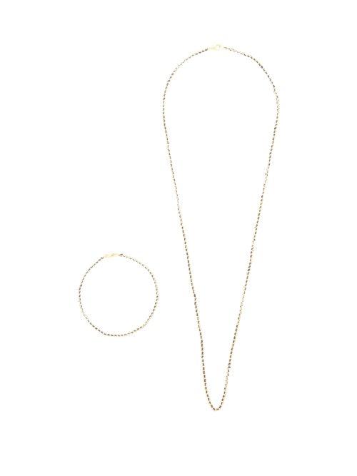 Matchesfashion.com Miansai - Threaded Gold-plated Necklace And Bracelet Set - Mens - Gold Multi