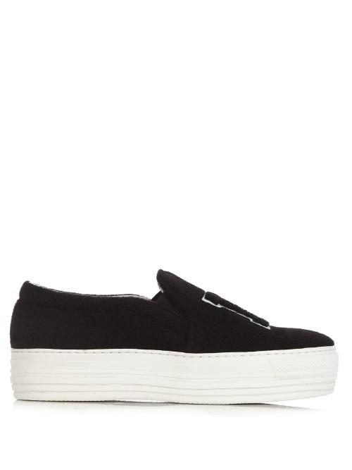 Joshua Sanders La Felt Slip-on Platform Trainers