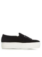 Joshua Sanders La Felt Slip-on Platform Trainers