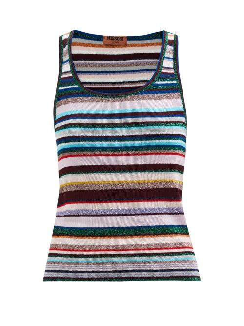 Missoni - Striped Knitted Tank Top - Womens - Multi Stripe