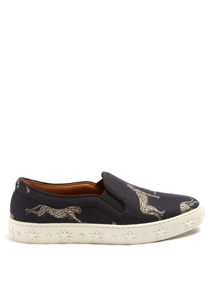 Aquazzura Cosmic Panther-jacquard Canvas Trainers