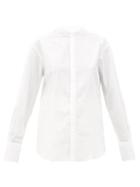 Matchesfashion.com Bourrienne Paris X - V Astrale Band-collar Cotton-blend Shirt - Womens - White