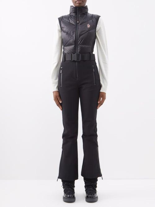Moncler Grenoble - Sleeveless Down-panelled Softshell Ski Suit - Womens - Black