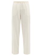 Ladies Lingerie Skin - Fabienne Ribbed Cotton Pyjama Trousers - Womens - Light Beige