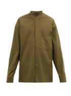 Matchesfashion.com Haider Ackermann - Patch Pocket Brushed Cotton Twill Shirt - Mens - Khaki