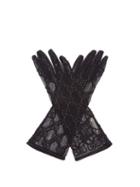 Matchesfashion.com Gucci - Gg Embroidered Tulle Gloves - Womens - Black