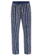 Ashish - Striped Sequinned Relaxed-leg Trousers - Womens - Navy Stripe