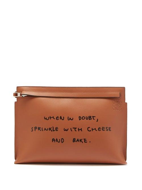 Loewe - X Joe Brainard Leather Pouch - Mens - Brown