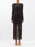 Zimmermann - Kaleidoscope Fringe-trim Macram Dress - Womens - Black