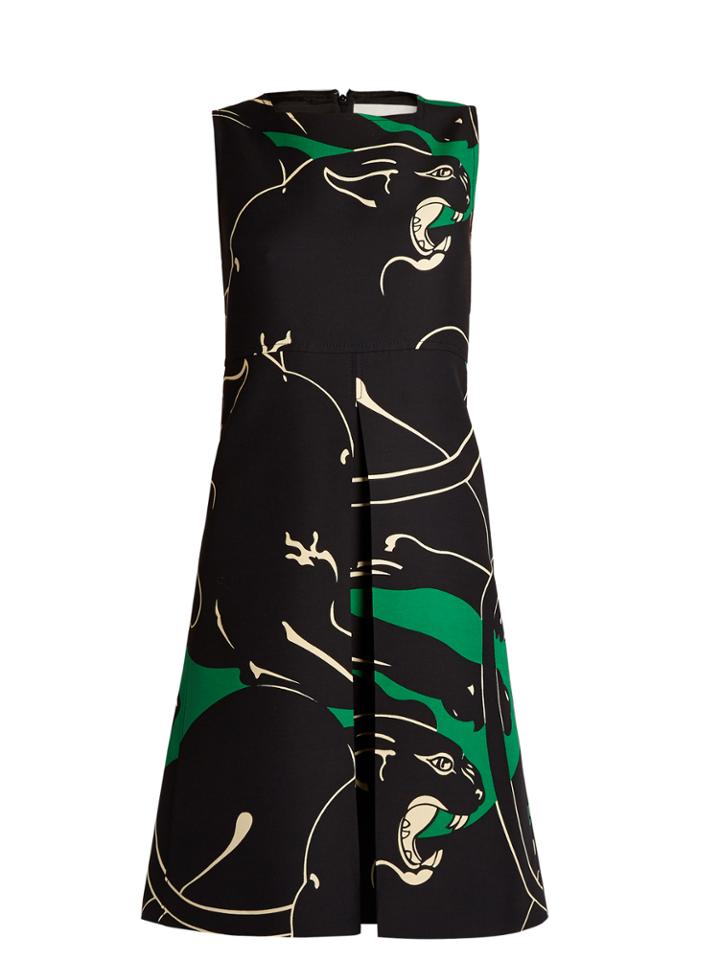 Valentino Panther-print Midi Dress