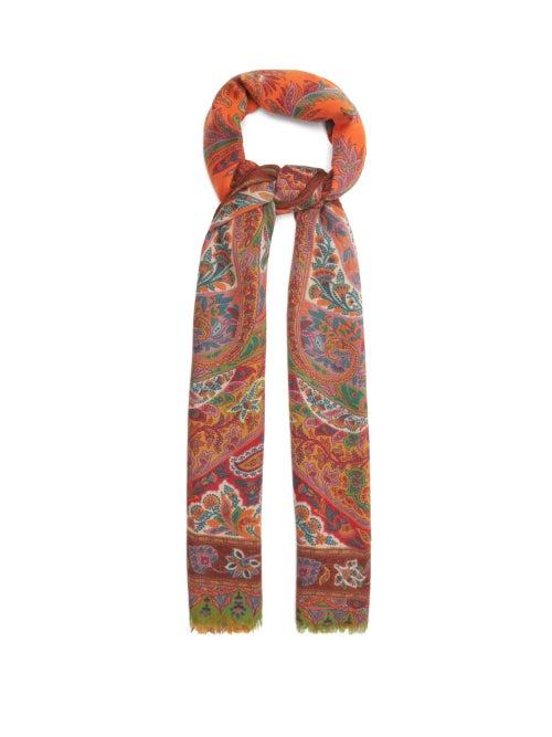 Matchesfashion.com Etro - Paisley-print Cashmere-blend Scarf - Womens - Red Multi