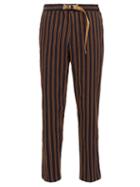 Matchesfashion.com White Sand - Mid Rise Striped Cotton Trousers - Mens - Navy Gold