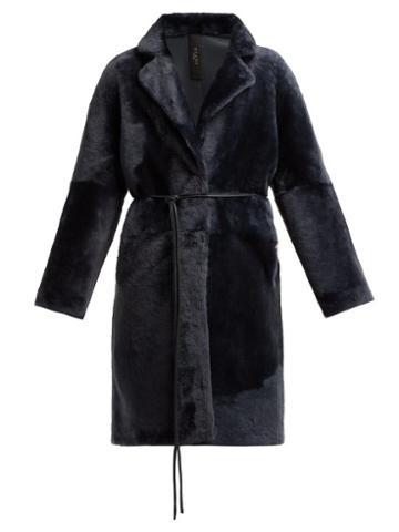Matchesfashion.com Giani Firenze - Andrea Reversible Shearling Coat - Womens - Blue