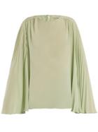Christopher Kane Pleated-sleeve Crepe De Chine Top