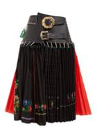 Matchesfashion.com Chopova Lowena - Pleated Wool Blend Skirt - Womens - Black Multi