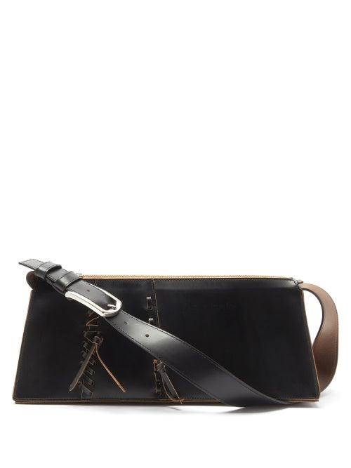 Acne Studios - Whipstitched Leather Shoulder Bag - Womens - Black