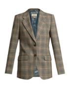 Matchesfashion.com Gucci - Prince Of Wales Check Wool Oversized Blazer - Womens - Beige Multi