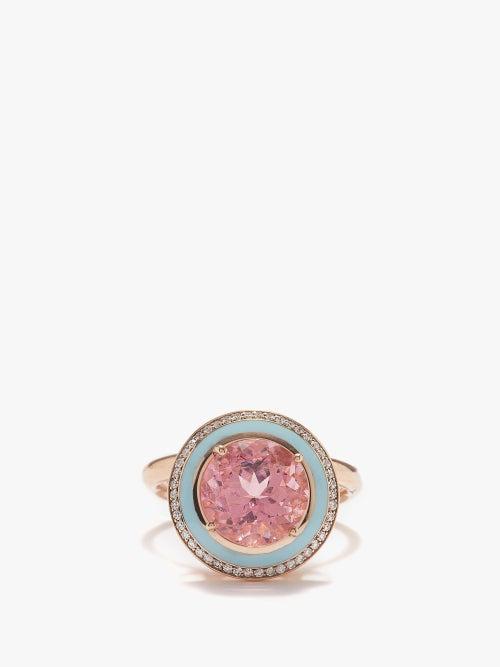 Selim Mouzannar - Diamond, Tourmaline & 18kt Rose-gold Ring - Womens - Blue Multi