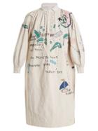 Matchesfashion.com Kilometre Paris - Harbour Island Embroidered Linen Shirtdress - Womens - Multi