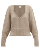 Matchesfashion.com Khaite - Charlette V Neck Cashmere Sweater - Womens - Beige