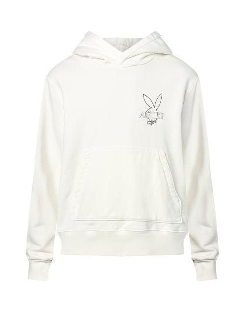 Amiri - Playboy-print Jersey Hooded Sweatshirt - Mens - White