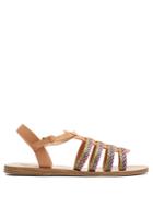 Ancient Greek Sandals Korinna Multicoloured Leather Sandals