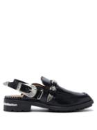 Matchesfashion.com Toga - Western-buckle Slingback Leather Loafers - Womens - Black
