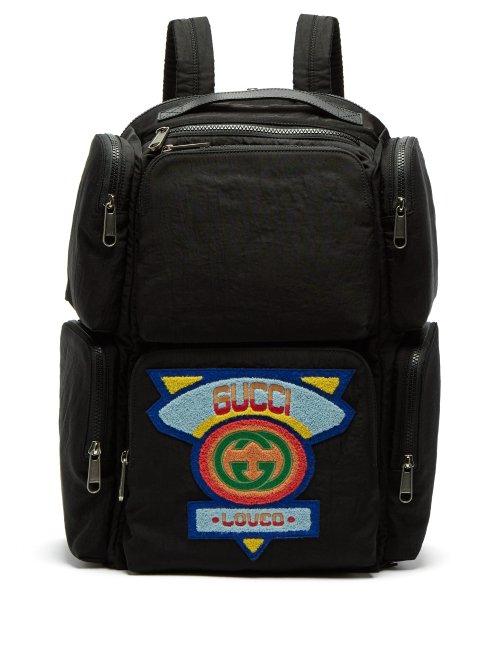 Matchesfashion.com Gucci - Loved Logo Appliqu Shell Backpack - Mens - Black