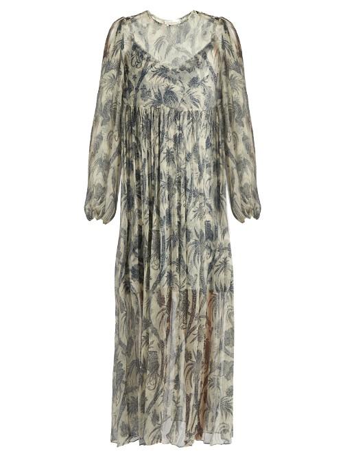 Zimmermann Adorrn Bird Chintz-print Silk-chiffon Dress