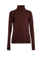 Matchesfashion.com Raey - Roll Neck Fine Knit Cashmere Sweater - Womens - Burgundy