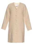 Matchesfashion.com Adam Lippes - Single Breasted Cotton Coat - Womens - Beige