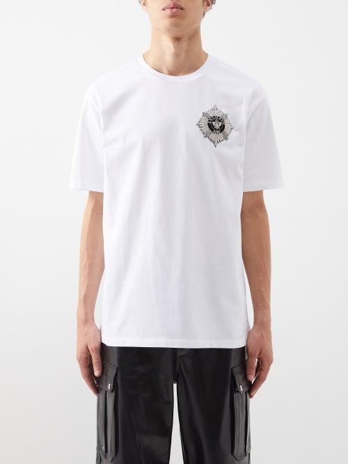 Balmain - Logo-appliqu Cotton-jersey T-shirt - Mens - White