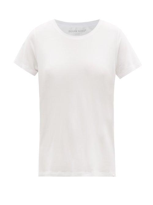 Ladies Lingerie Derek Rose - Lara Micromodal-blend Pyjama T-shirt - Womens - White
