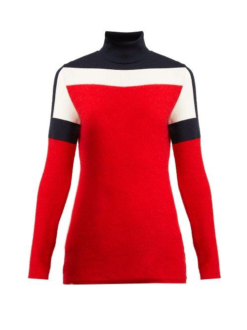 Matchesfashion.com Fusalp - Powdery Striped Roll Neck Sweater - Womens - Red Multi