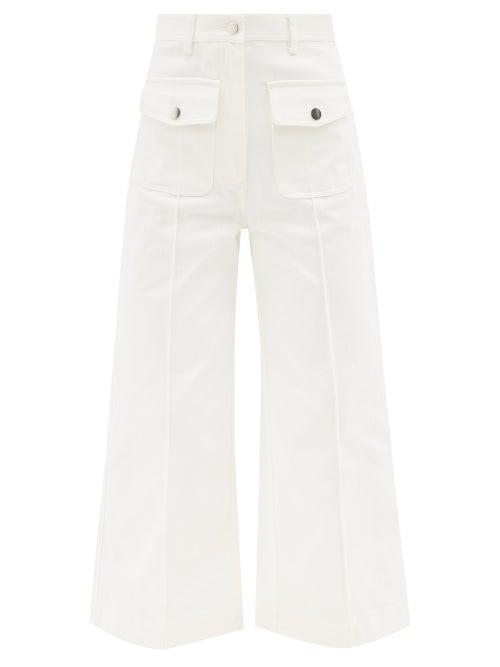 Lee Mathews - High-rise Flared-leg Jeans - Womens - Ivory