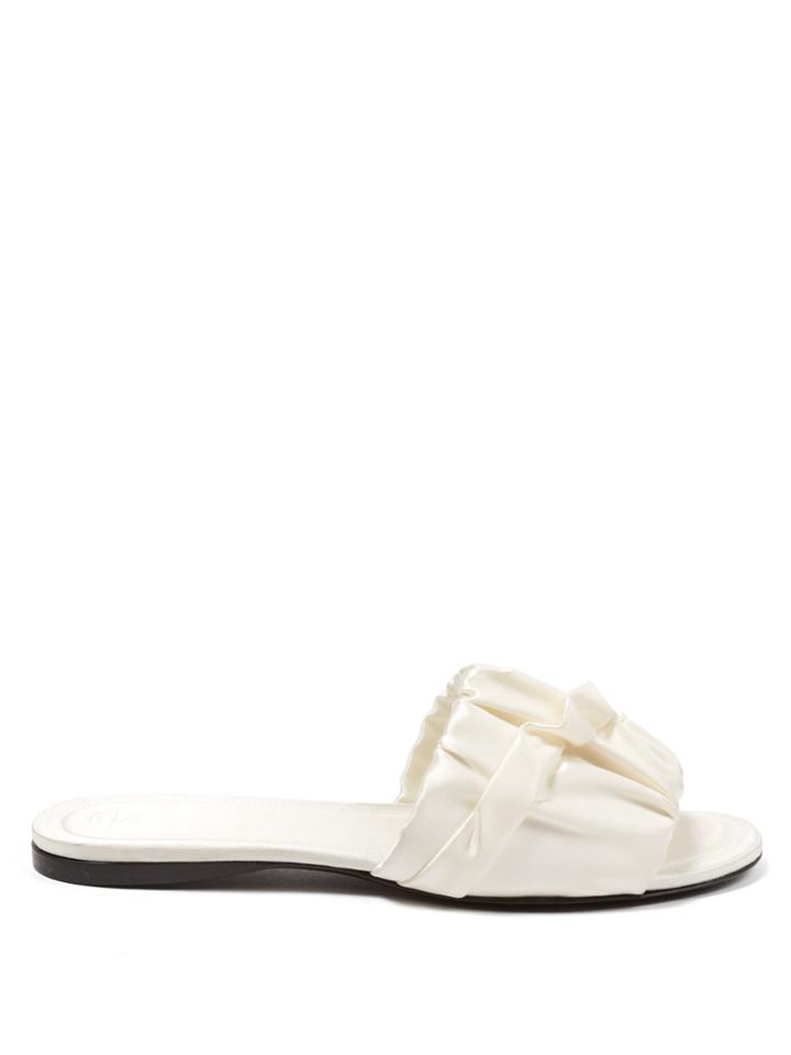 The Row Ellen Ruched-front Satin Slides